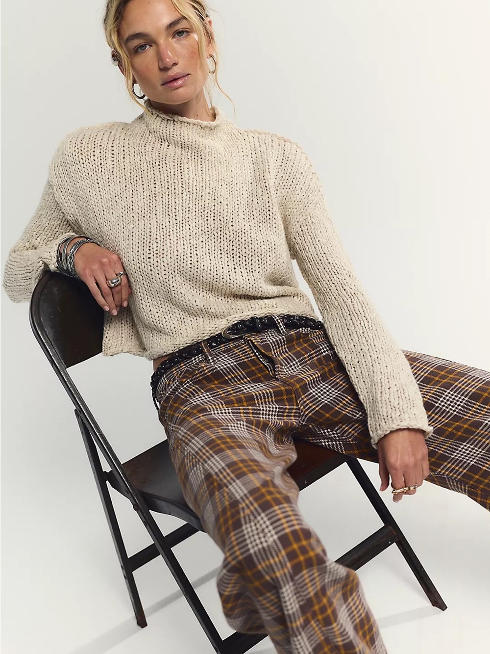 Free People Opal Rollneck Knit Sweater Tea Small NWT